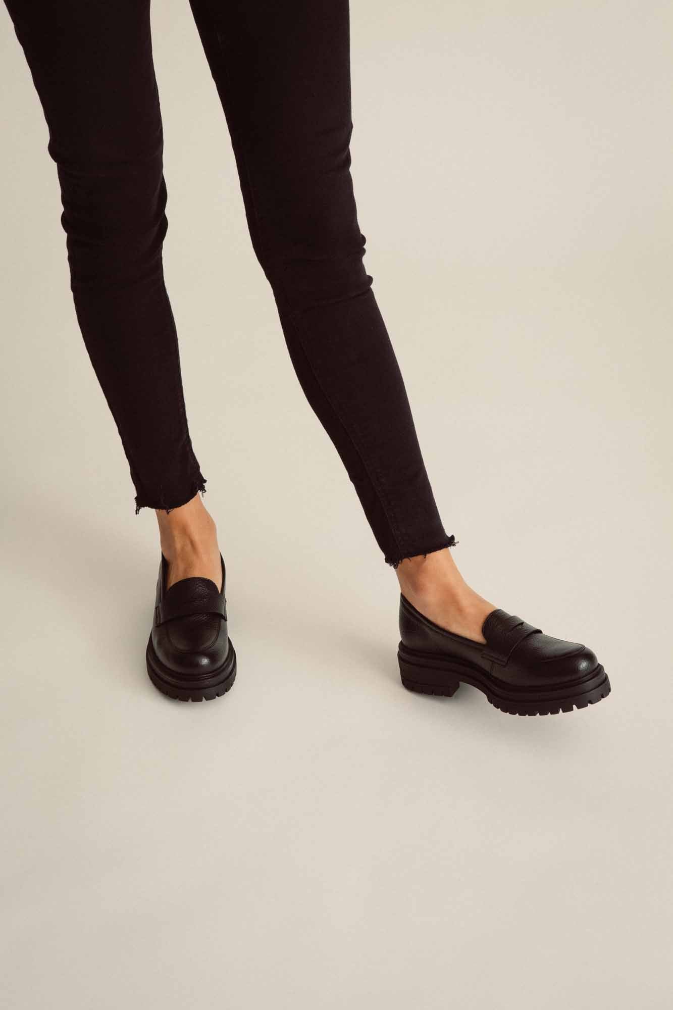 Black moccasins on sale